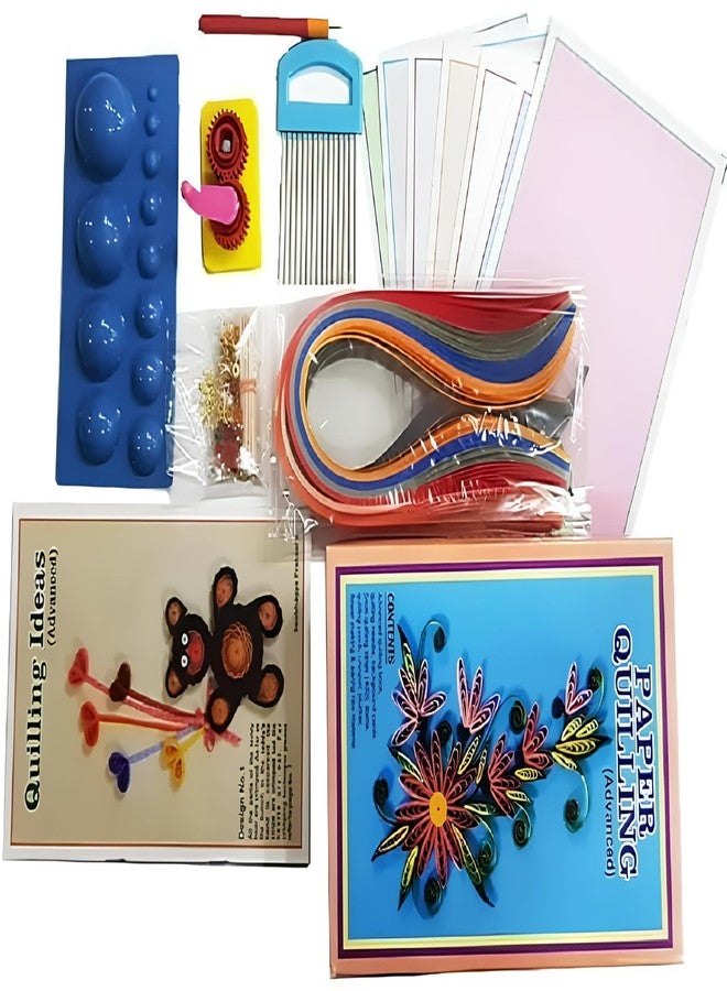 BOLT BEE Paper Quilling Tools Kit with Strips, Needle, Tinted Papers, Earring Hooks, Stones, Moving Eyes, Tooth Picks, Pencils, Quilling Book (All in one) - Image 1